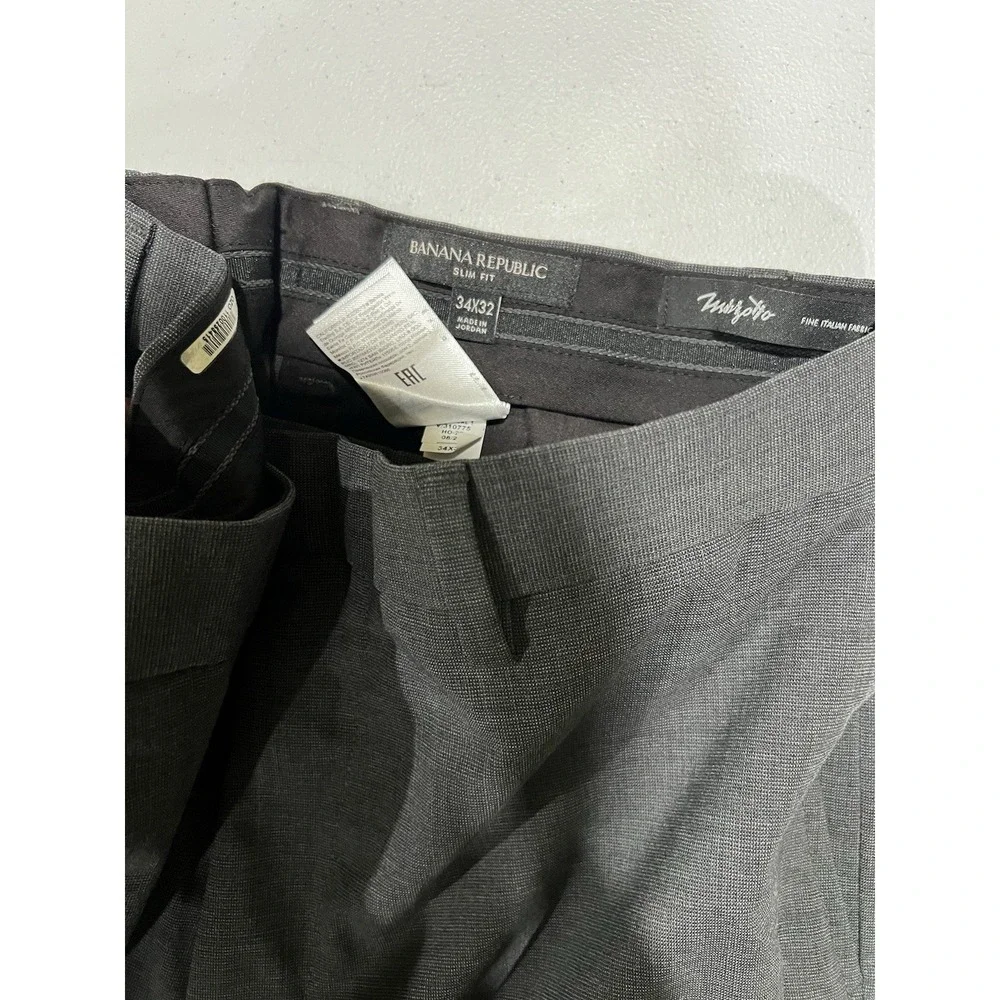 New Without Tags Brooks Brothers 34x32 Marzotto Wool Spandex Stretch Gray Woven